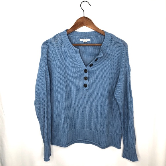 American Eagle Outfitters Sweaters - American Eagle pullover half button sweater blue